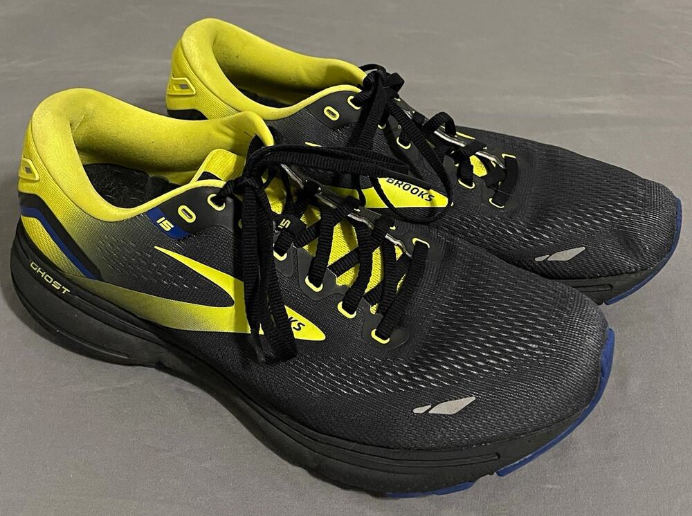 Brooks Ghost 15 Mens 11 Black Yellow Running Shoes 110393-1D-063
